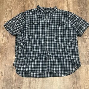 CARHARTT | blue plaid S/S button up shirt